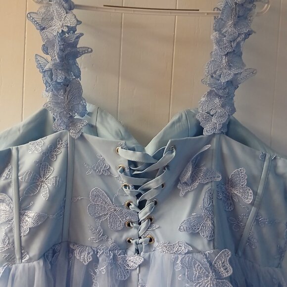 JessaKae Blue Mariposa Dress Plus Size (28w) - Picture 5 of 7